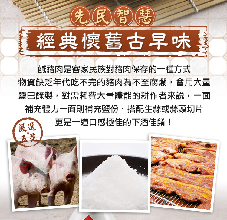 金澤旬鮮屋 8包 客家米酒蒜香鹹豬肉(200g/包_年菜加菜