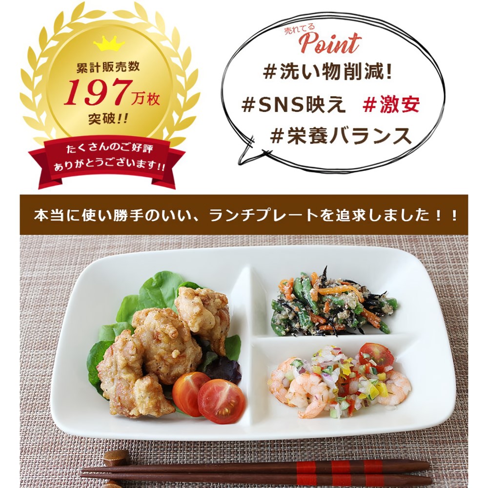 日本製 陶瓷分隔盤 三格盤 211餐盤(2入組 定食餐盤 分