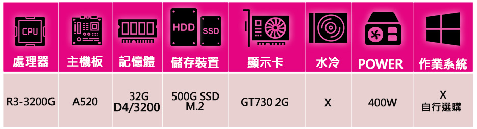 NVIDIA R3四核GT730{如夢似幻}文書電腦(R3-