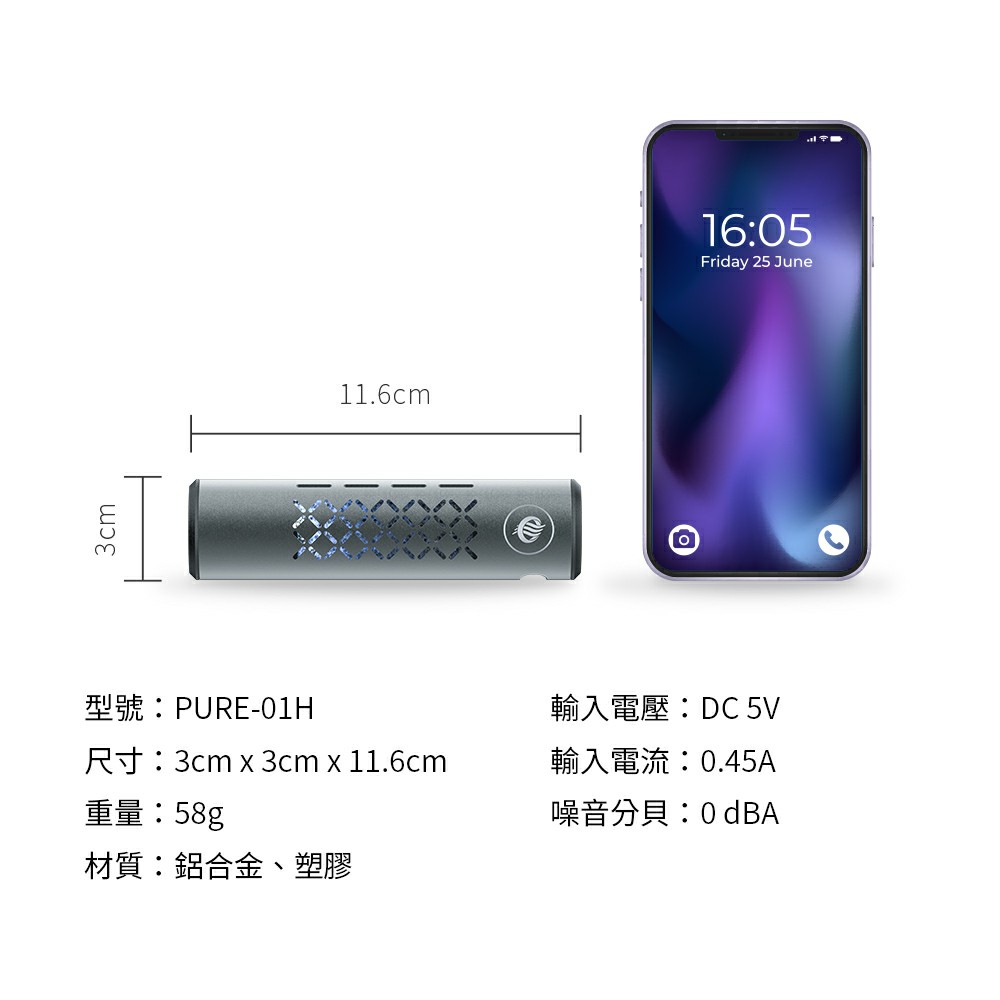 尺寸3cm x 3cm x 11.6cm