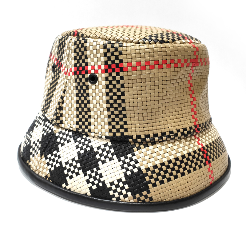 BURBERRY 巴寶莉 8029592 經典格紋編織漁夫帽