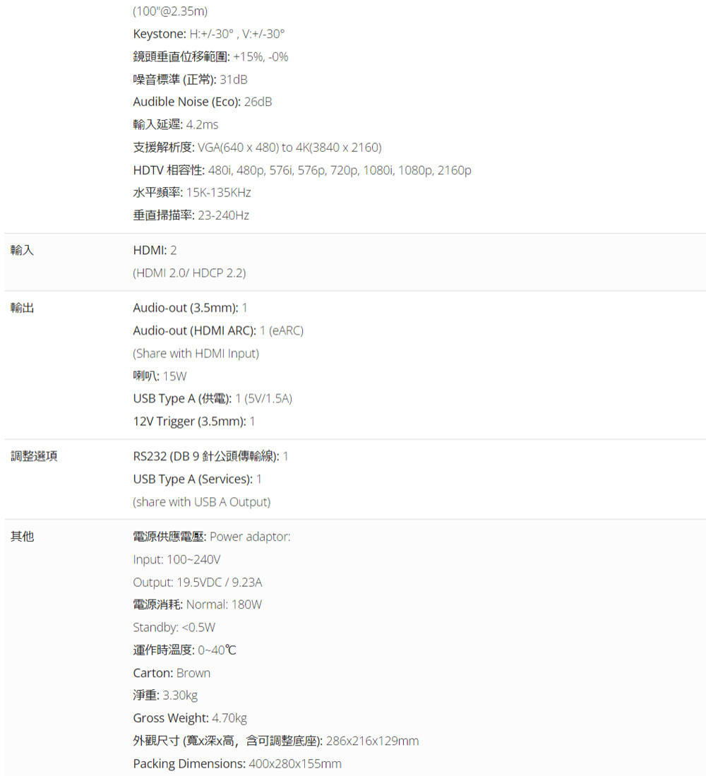 ViewSonic優派 LX700-4K - 詳情7