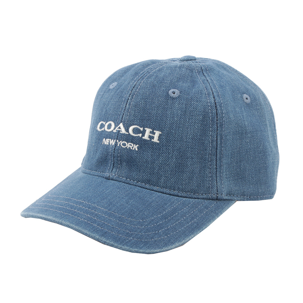 COACH 刺繡標誌棉質棒球帽(牛仔藍)好評推薦