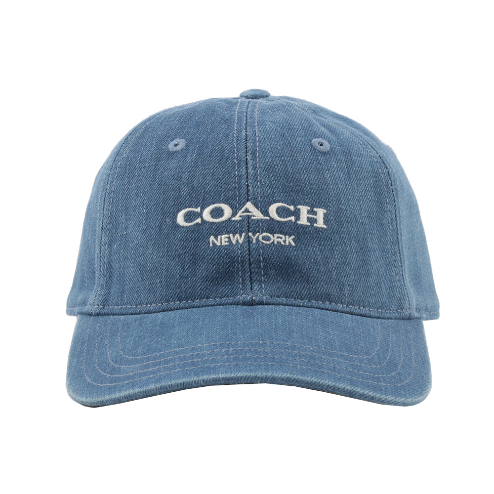 COACH 刺繡標誌棉質棒球帽(牛仔藍)好評推薦