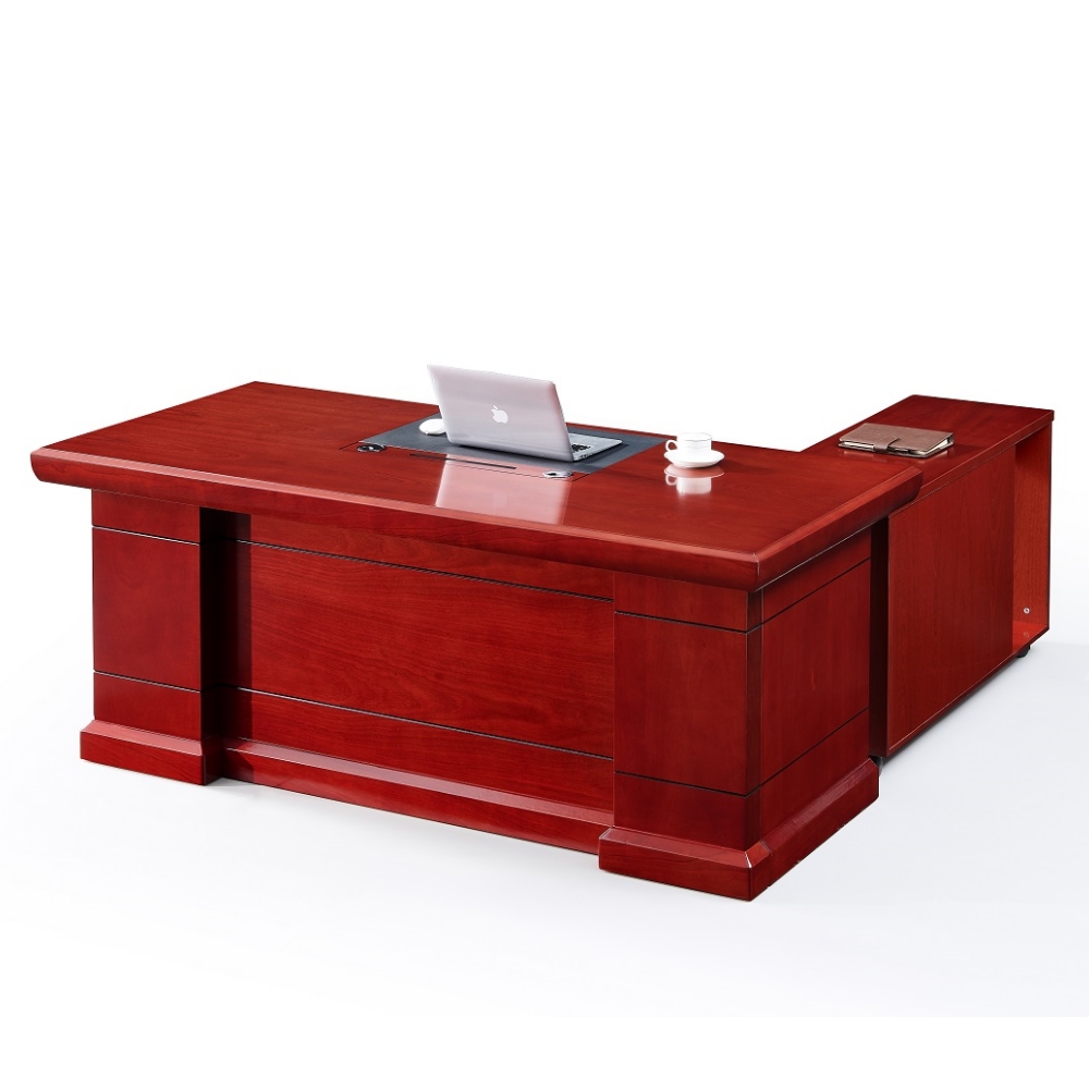MUNA 家居 3318型紅棕色6尺辦公桌組/含側櫃活動櫃(