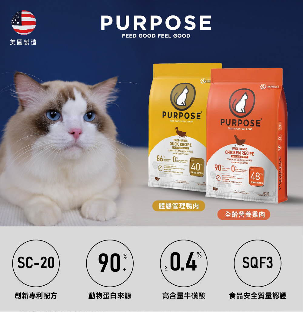 PURPOSE 璞斯無穀貓飼料全齡雞肉配方10lb(寵物專用