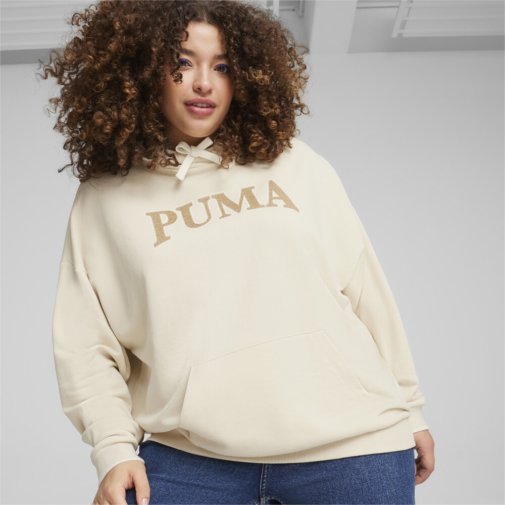 PUMA 上衣 女款 長袖上衣 厚帽T 運動 歐規 米白 6