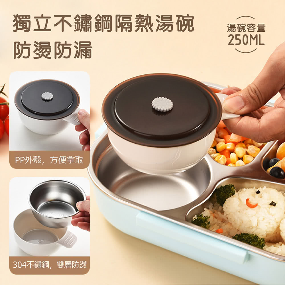 獨立不鏽鋼隔熱湯碗 防燙防漏 湯碗容量 PP外殼,方便拿取 304不鏽鋼,雙層防燙 