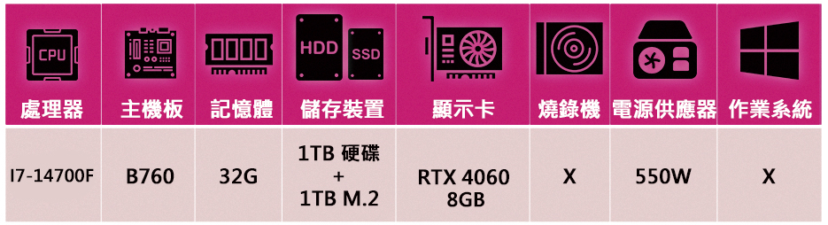 華碩平台 i7廿核GeForce RTX4060{二用之人D