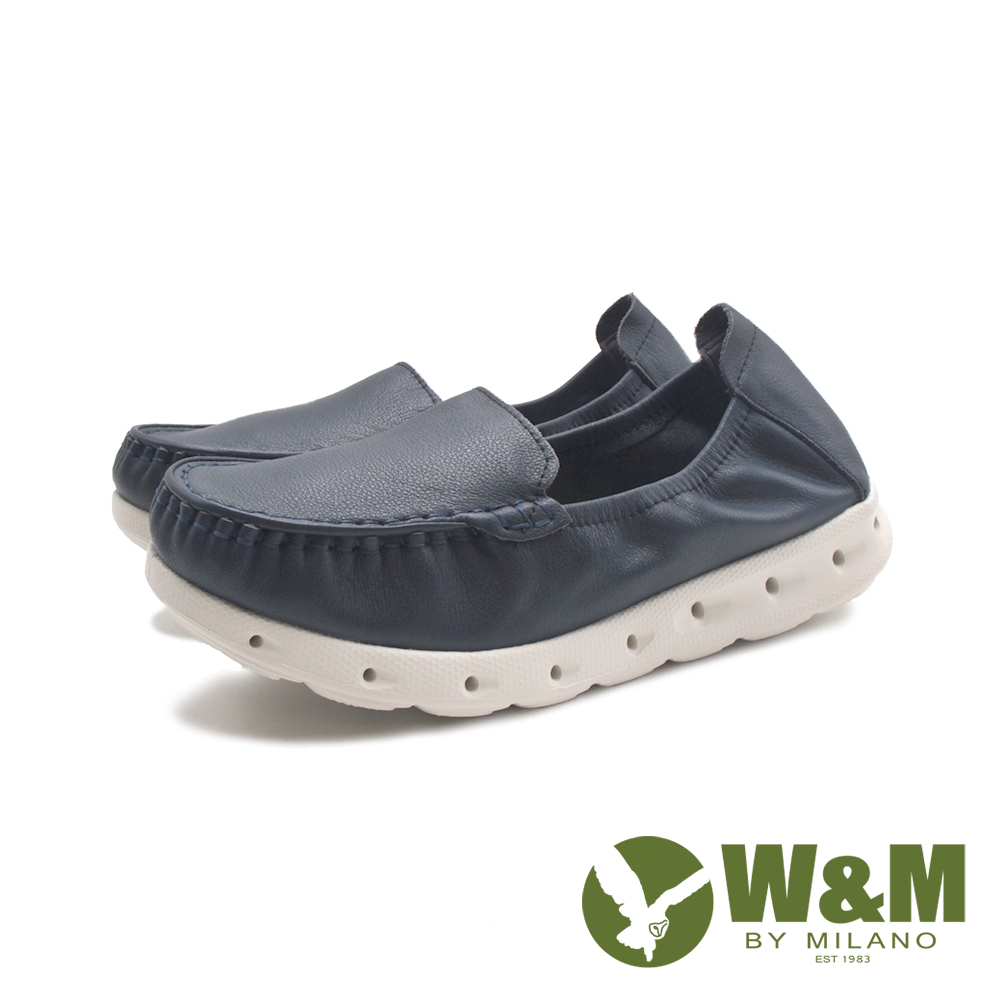 W&M 女 彈力洞洞魚骨造型底檯休閒鞋 女鞋(深藍色)評價推