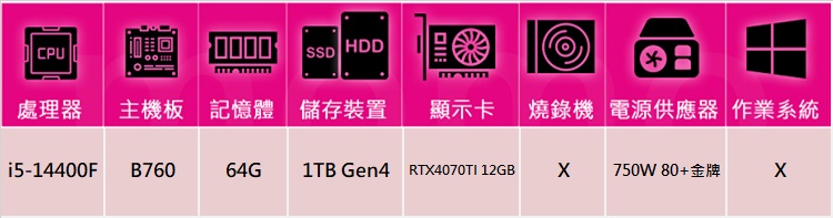 華碩平台 i5十核GeForce RTX 4070TI{銀龍