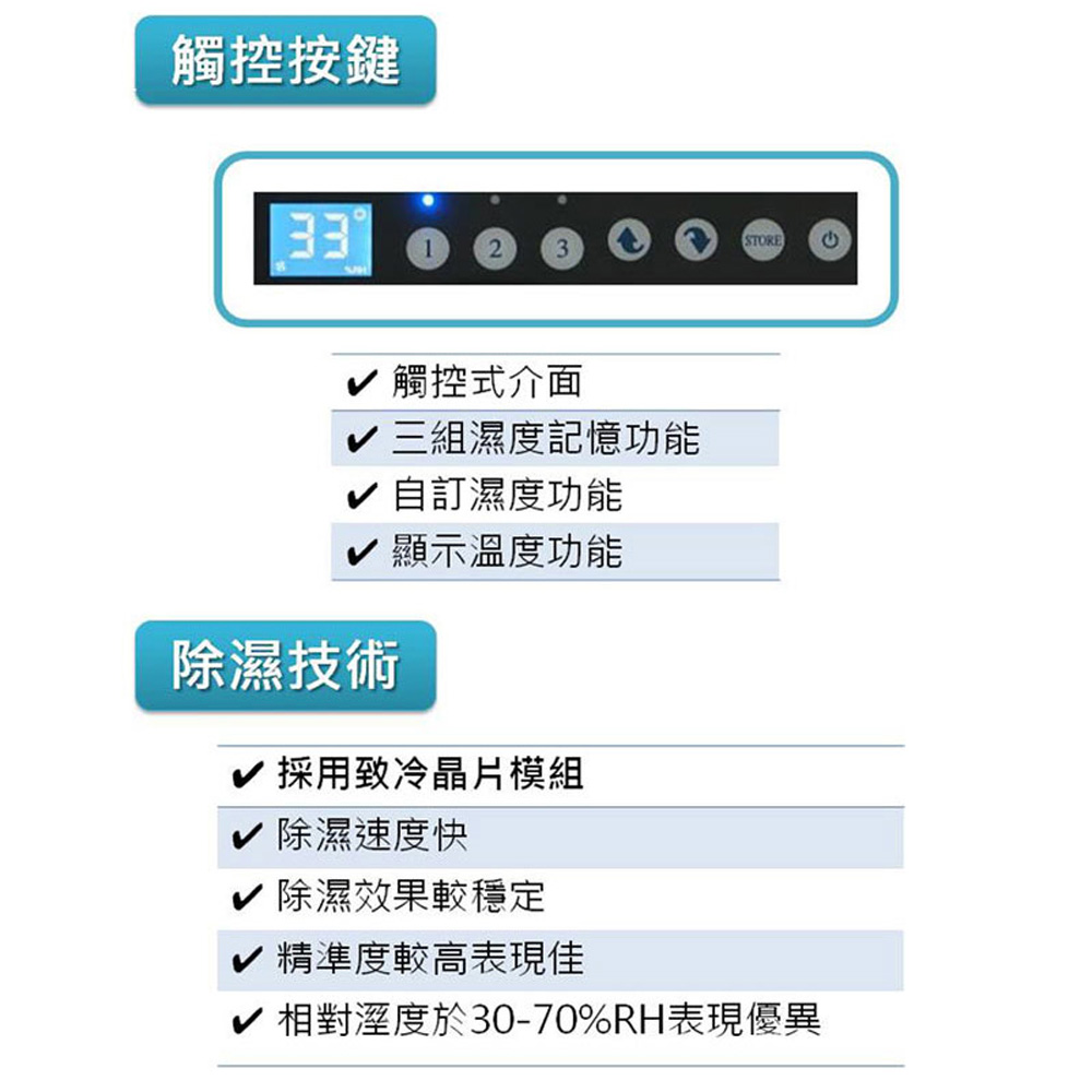 長暉 豪華型 125公升 全數位觸控電子防潮箱 CH-168