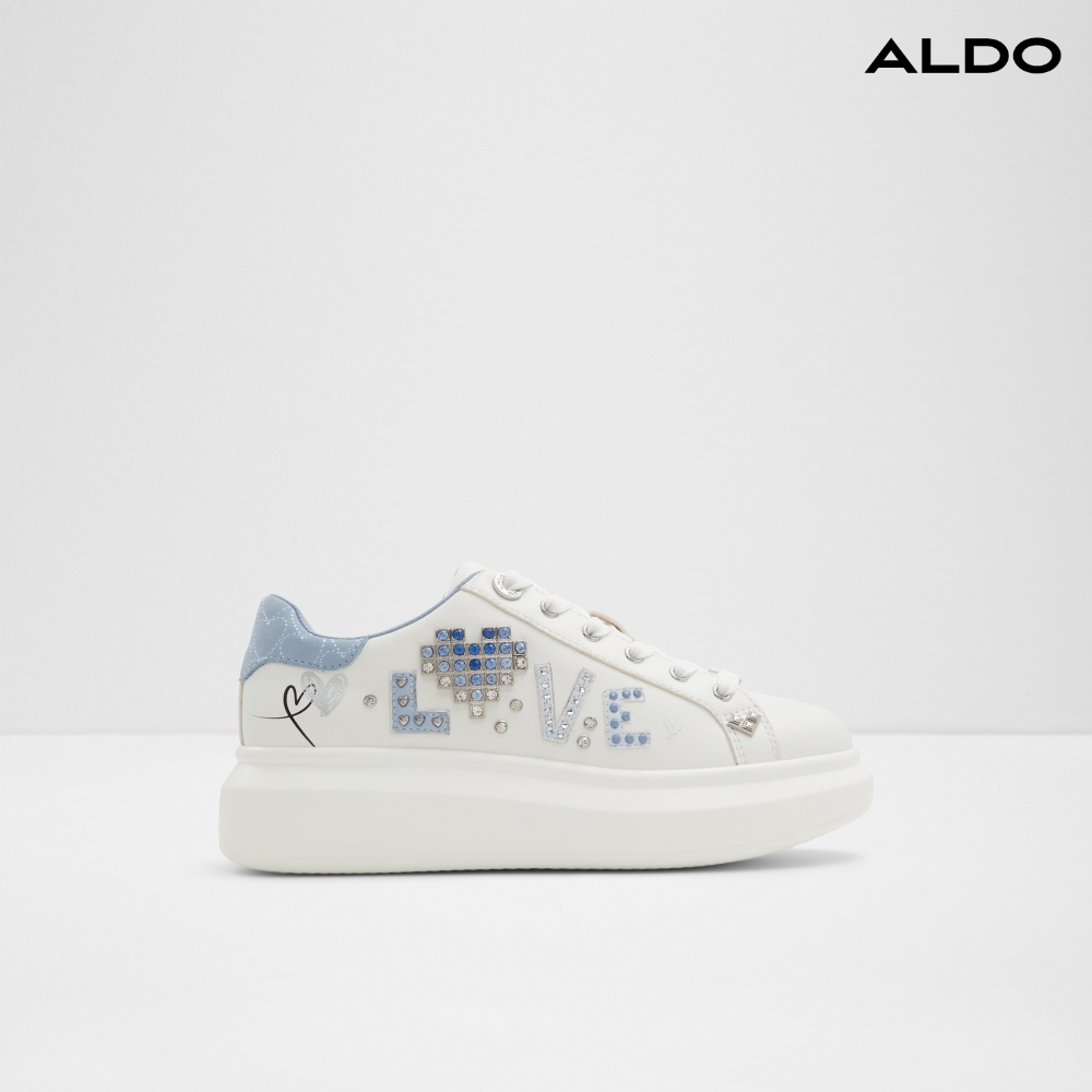 ALDO DIGILOVE-愛心塗鴉裝飾休閒小白鞋-女鞋(藍