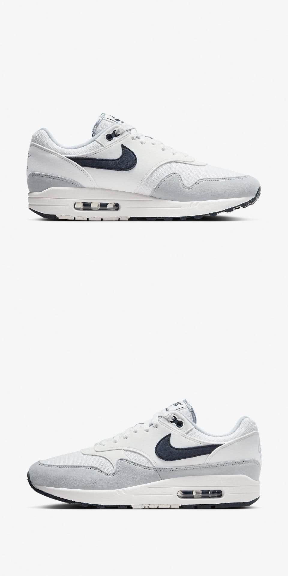 NIKE 耐吉 休閒鞋 Air Max 1 男鞋 白 灰 藍