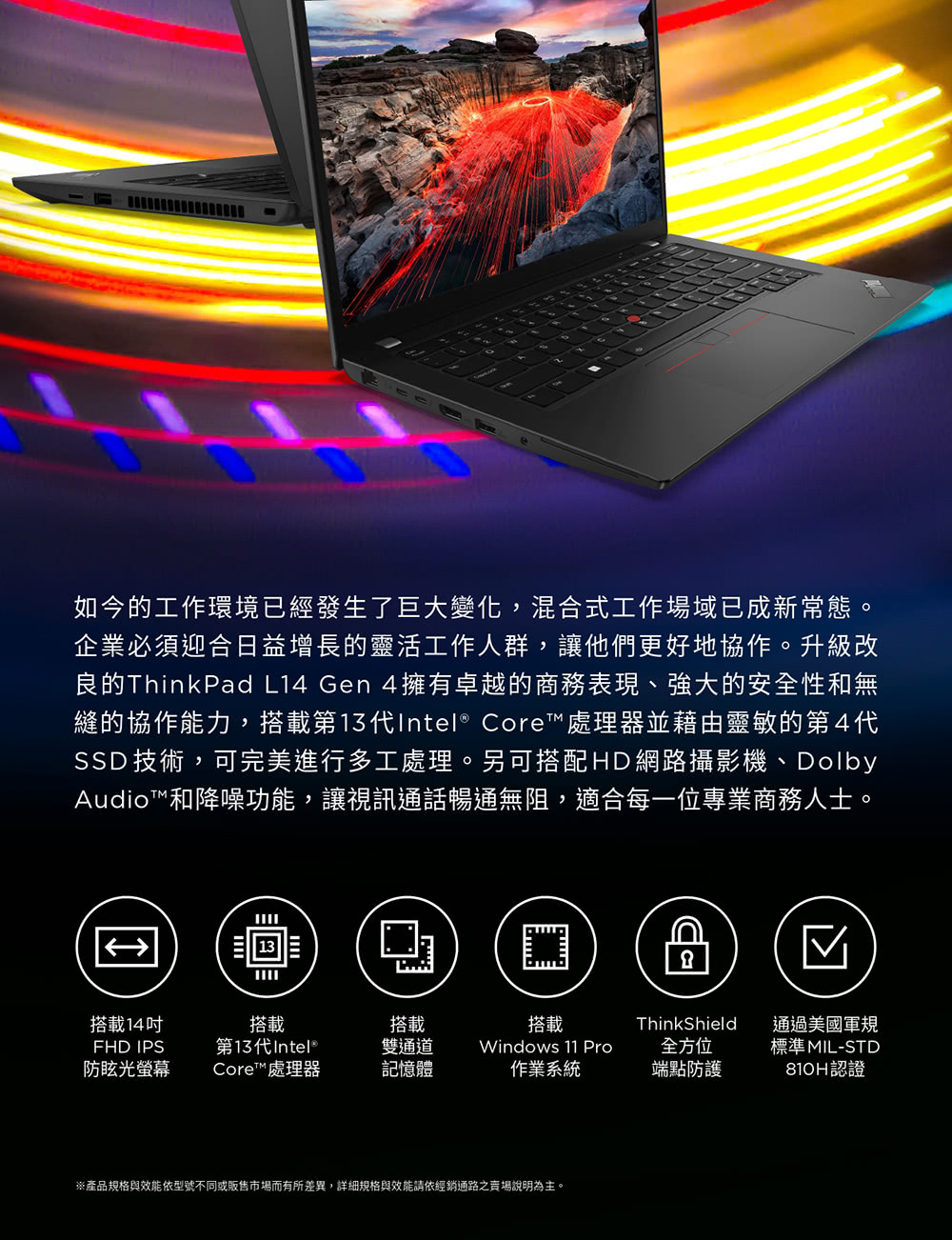 ThinkPad 聯想 14吋i5商用筆電(L14/i5-1