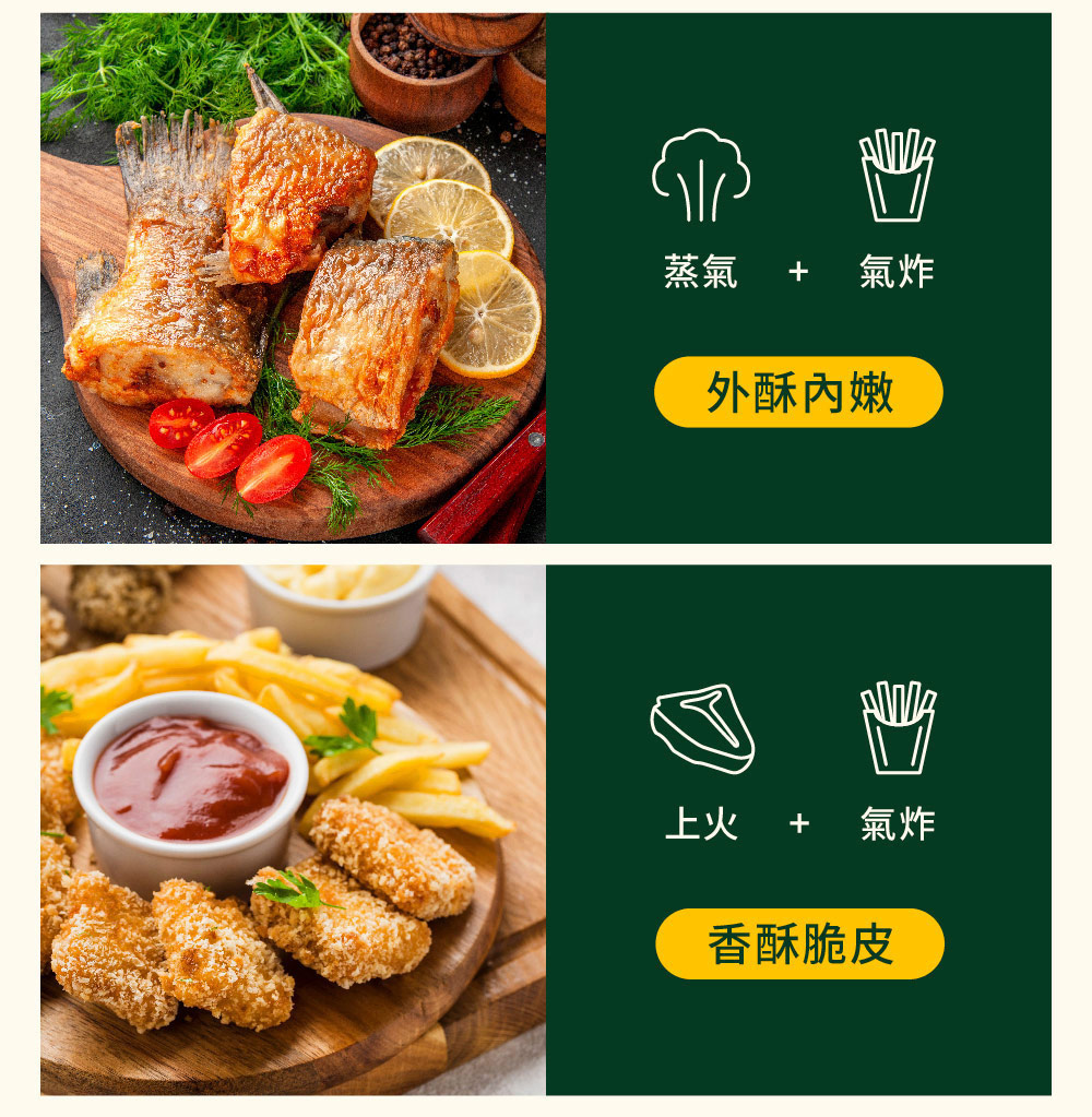 蒸氣氣炸 外酥內嫩 上火 氣炸 香酥脆皮