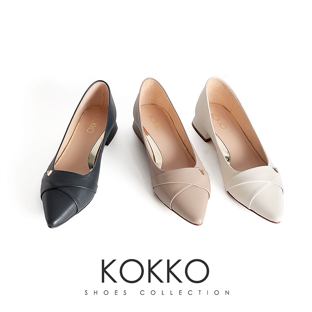 KOKKO 集團 柔美感交織親膚綿羊皮包鞋(駝灰色)優惠推薦