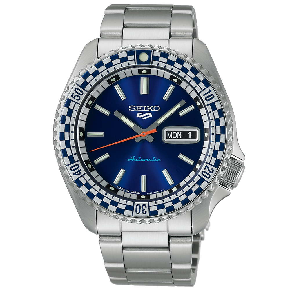 SEIKO 精工 5 Sports系列 賽車方格旗 機械腕錶
