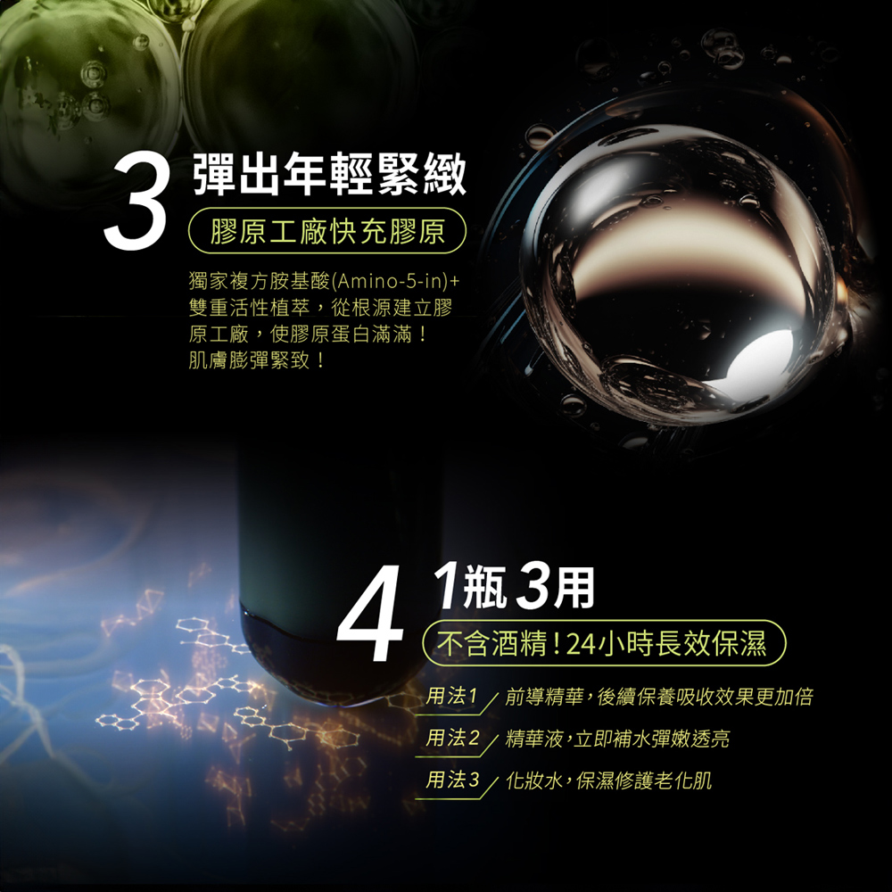 1 前導精華,後續保養吸收效果更加倍