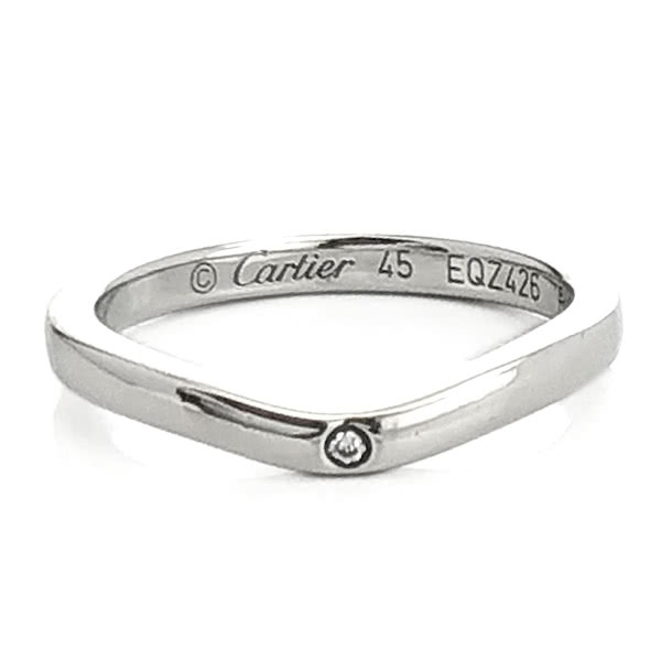 Cartier 卡地亞 PT950鉑金-鑲三顆鑽Baller