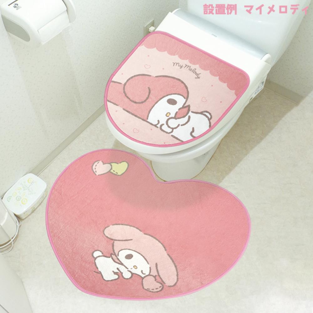 小禮堂 Sanrio 三麗鷗 造型馬桶墊2入組 - 愛心款 