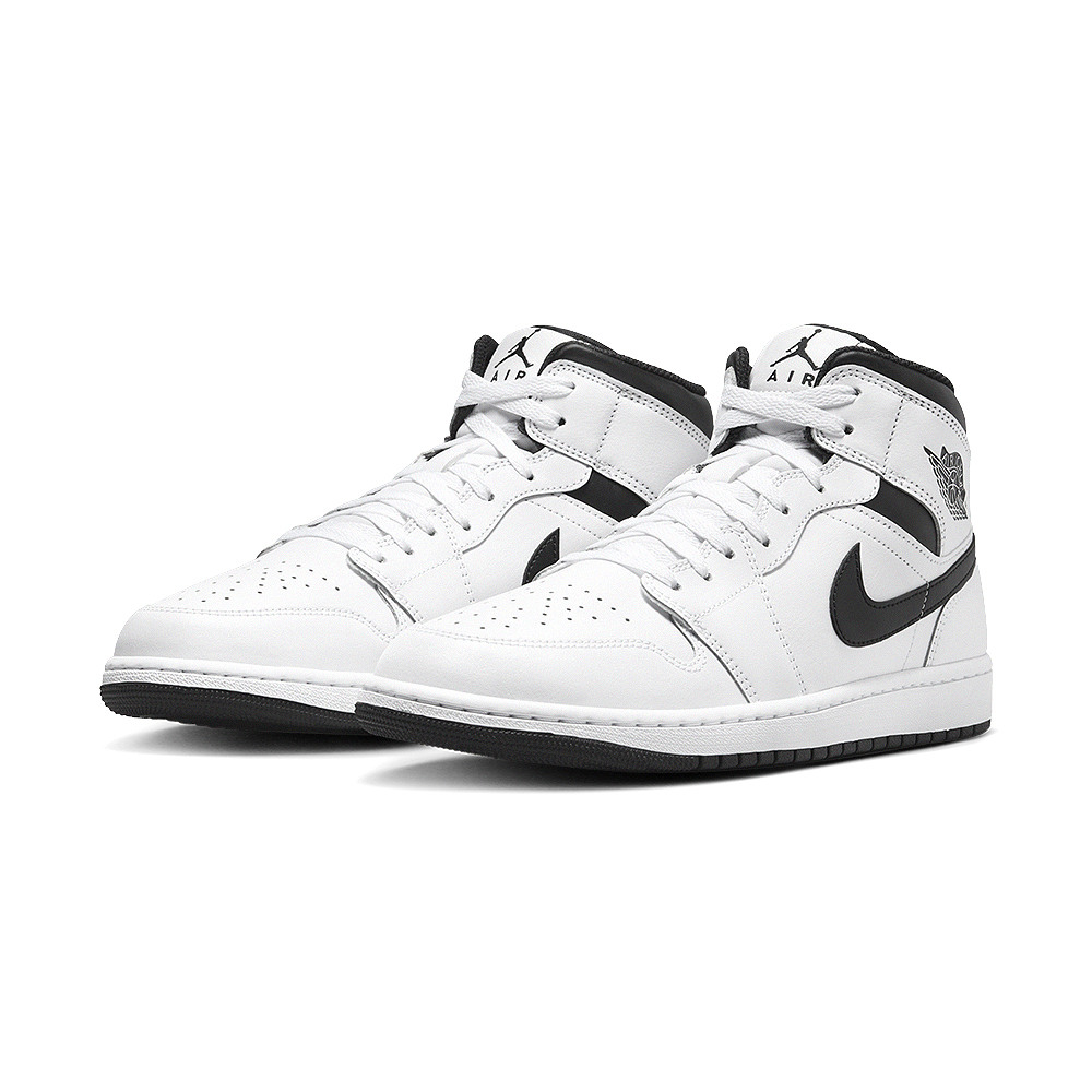 NIKE 耐吉 Air Jordan 1 男鞋 白黑色 中筒