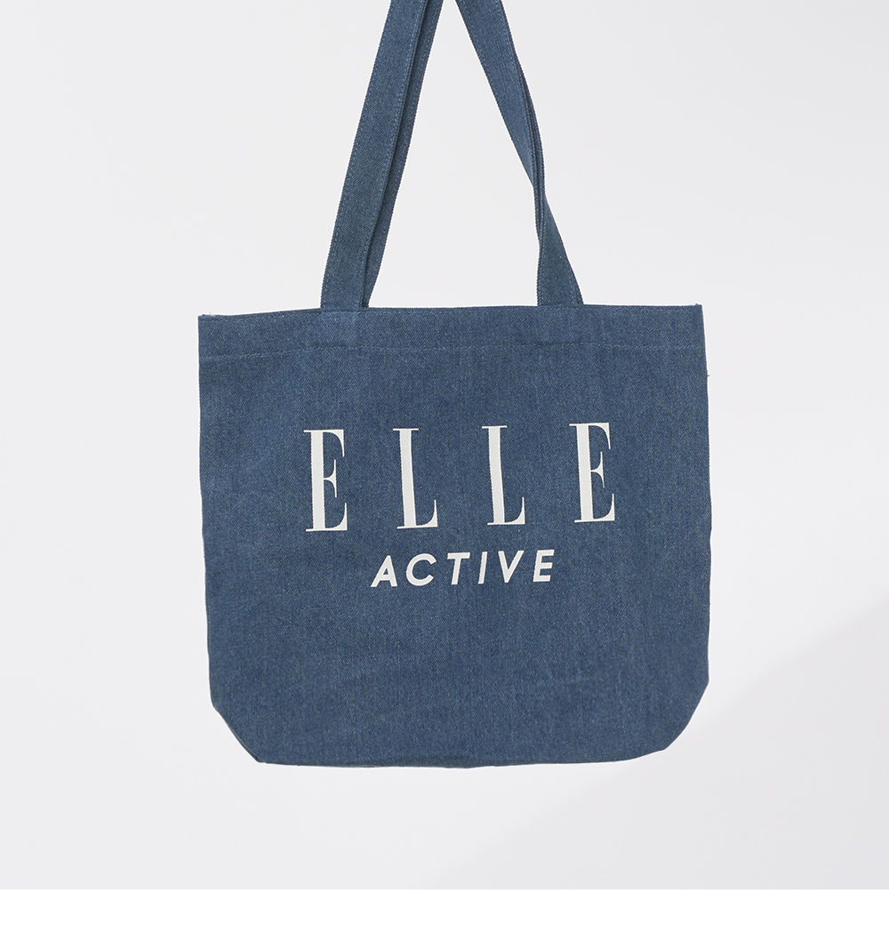 ELLE ACTIVE 品牌經典牛仔帆布袋-藍色(EA24M