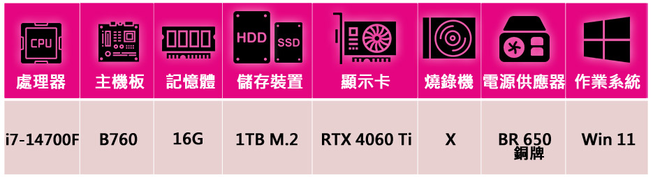 華碩平台 i7二十核GeForce RTX 4060Ti W