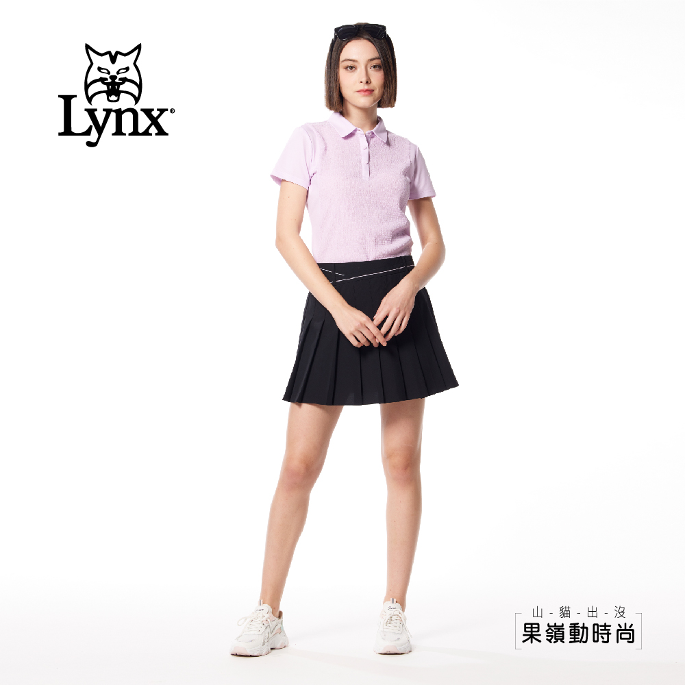Lynx Golf 女款彈性舒適素面外觀腰圍造型線條印花後腰