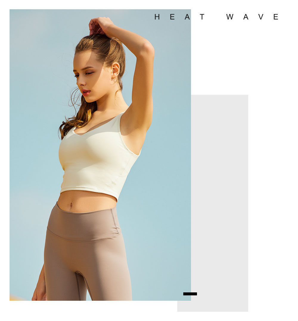 Heatwave 熱浪 瑜珈健身背心白色高強度運動內衣女防震