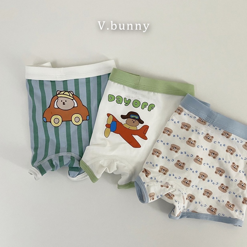 韓國 V.Bunny 男童男孩100-160cm棉質內褲3件