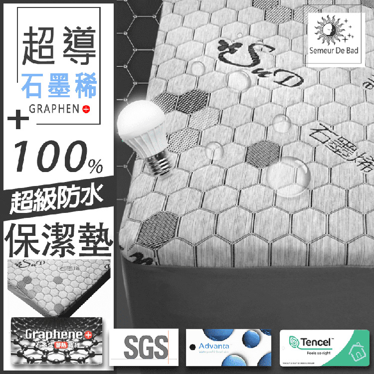 QIDINA 6吋 台灣製高品質超導石墨稀抗靜電防水保潔墊C