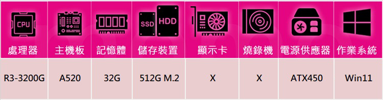 華碩平台 R3四核 Win11{聖獸鐵衛W}文書機(R3-3