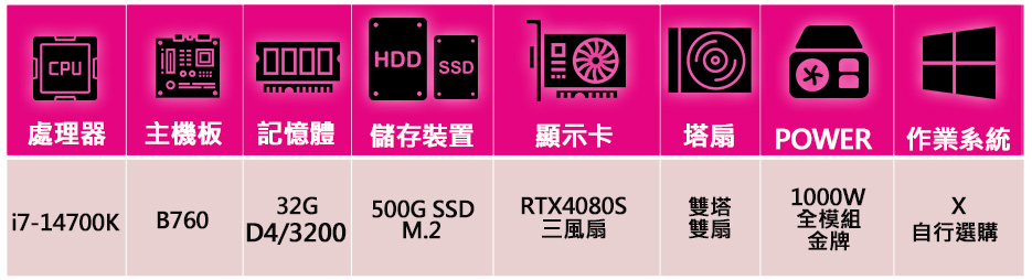 微星平台 i7二十核 RTX4080 SUPER {星月夜}