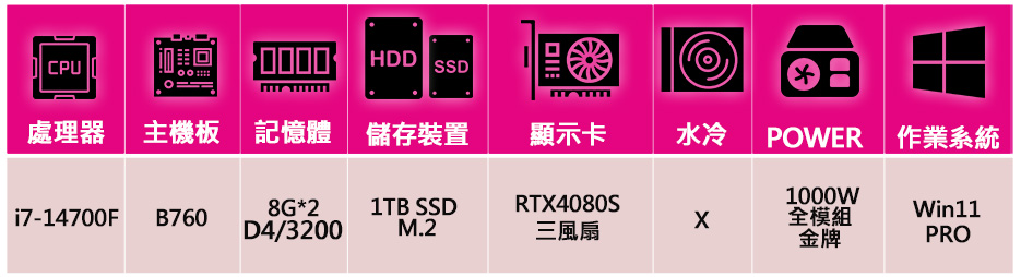 微星平台 i7二十核 RTX4080 SUPER G 白 W