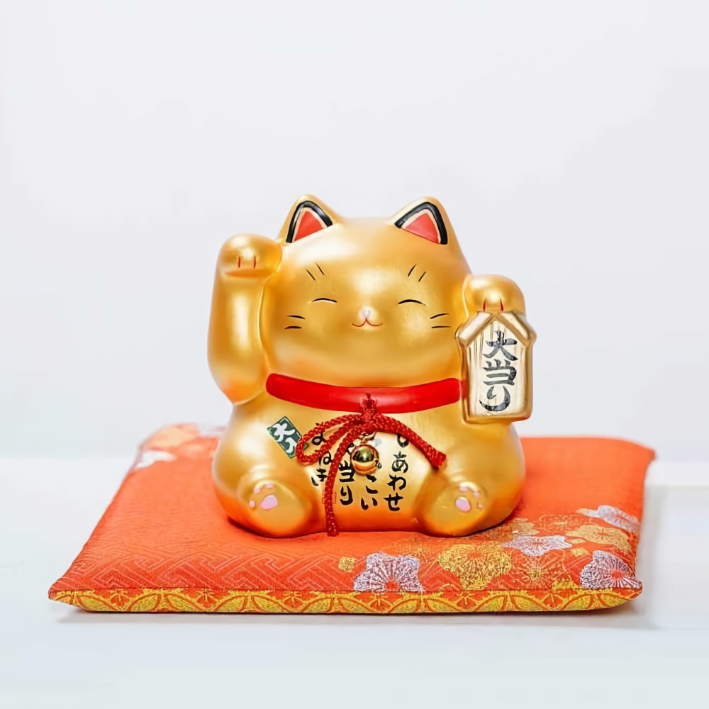 日本藥師窯 金色寶袋 招財貓 存錢筒 金色招財貓 撲滿 開運