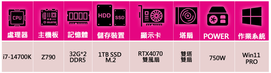 華碩平台 i7二十核 RTX4070 WiN11P{春日風暖