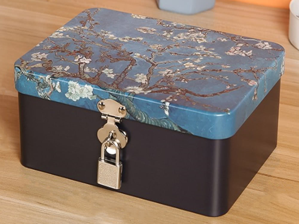 JEN 長方形復古金屬帶鎖收納馬口鐵盒(小尺寸3款可選)優惠