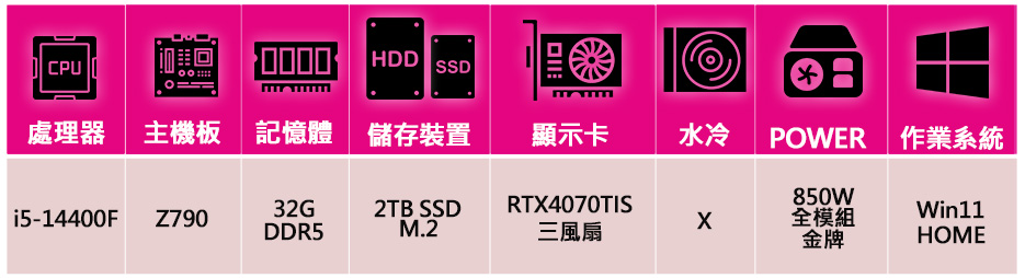 華碩平台 i5十核 RTX4070TI SUPER WiN1