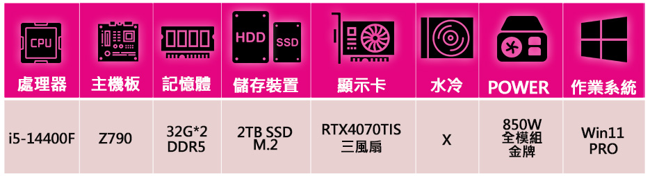 華碩平台 i5十核 RTX4070TI SUPER WiN1