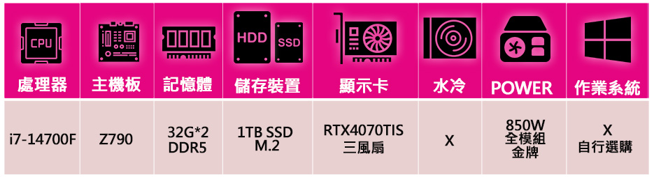 華碩平台 i7二十核 RTX4070TI SUPER{心思如