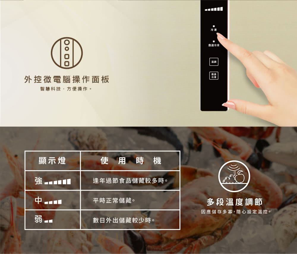 因應儲存多寡,隨心設定溫控。