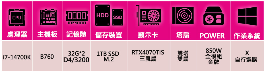 華碩平台 i7二十核 RTX4070TI SUPER{富貴長