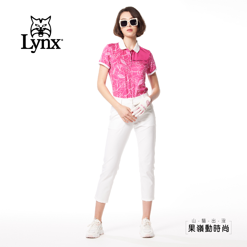 Lynx Golf 女款彈性舒適貼袋造型後腰LOGO針織帶剪