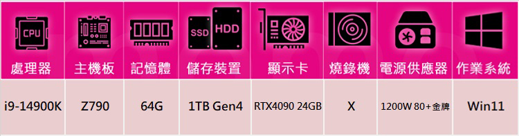 華碩平台 i9廿四核GeForce RTX 4090 Win