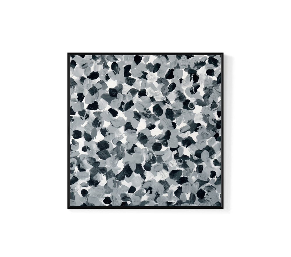 菠蘿選畫所 藍莓鮮果醋-60x60cm(黑白色抽象大理石紋抽