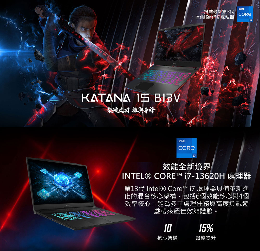 MSI 微星 ▲特仕版 15.6吋i7電競(Katana 1