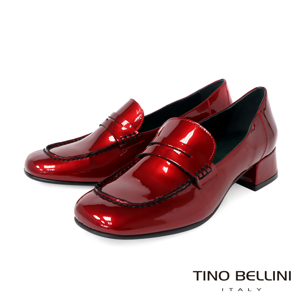 TINO BELLINI 貝里尼 義大利進口全真皮漆皮樂福鞋