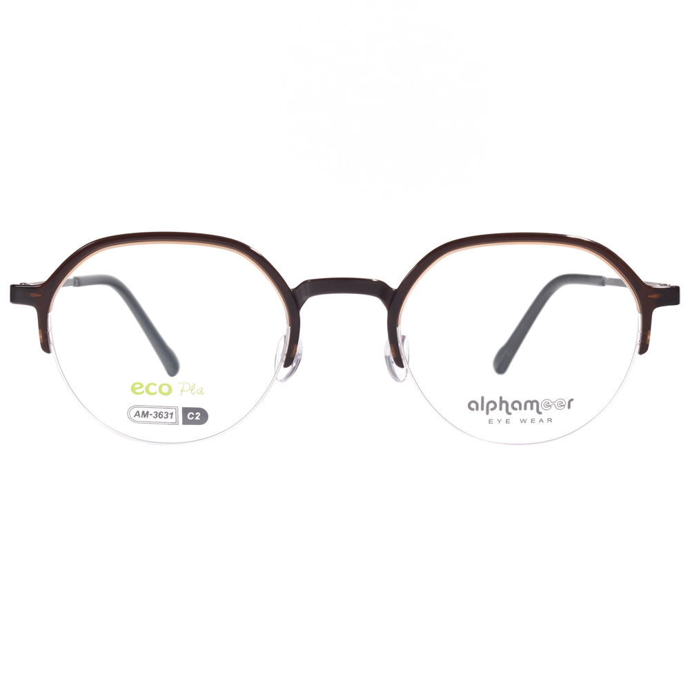 Alphameer Slim系列 圓框光學眼鏡(深透棕#AM