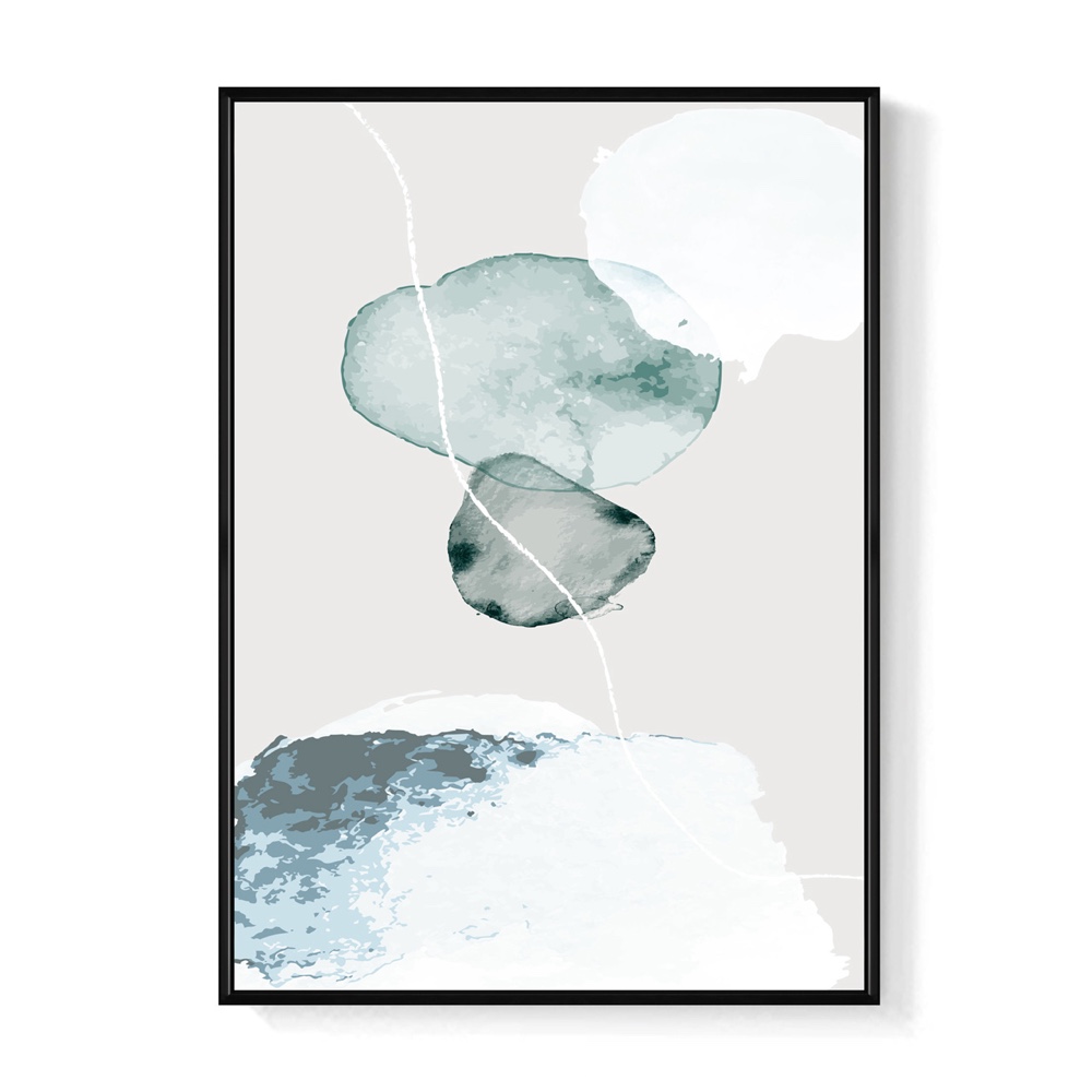 菠蘿選畫所 微藍泡沫I - 50x70cm(藍色抽象掛畫/客